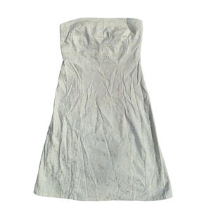 VTG Y2K B. Darlin Strapless Mini Dress White Jacquard Romantic 11/12 EUC